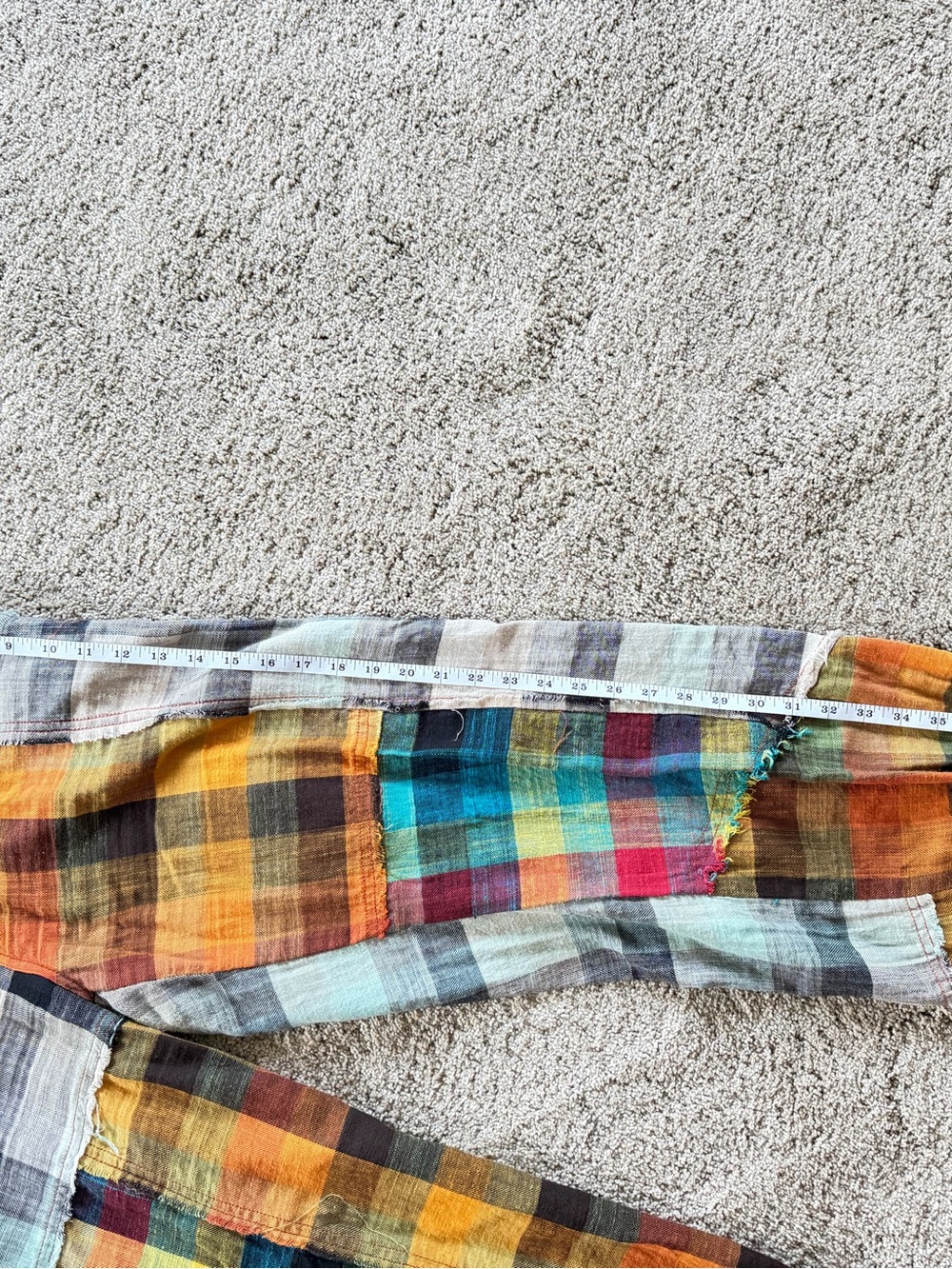 Oli & Hali Multicolor Plaid Wide-Leg Patchwork Pants - Picture 7 of 8
